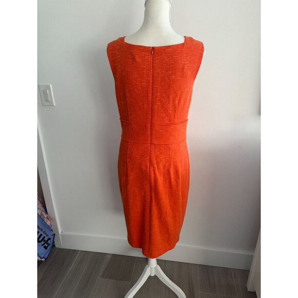 DAVID MEISTER Orange Gold Button Detail Pencil Dress Size 10 - Picture 9 of 10